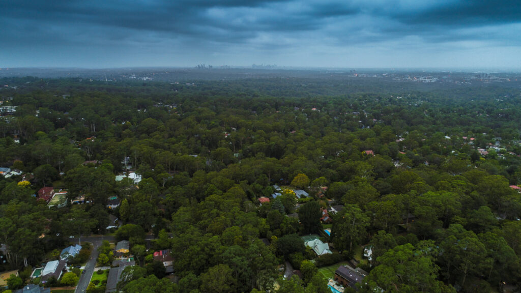 Arial shot of Turramurra