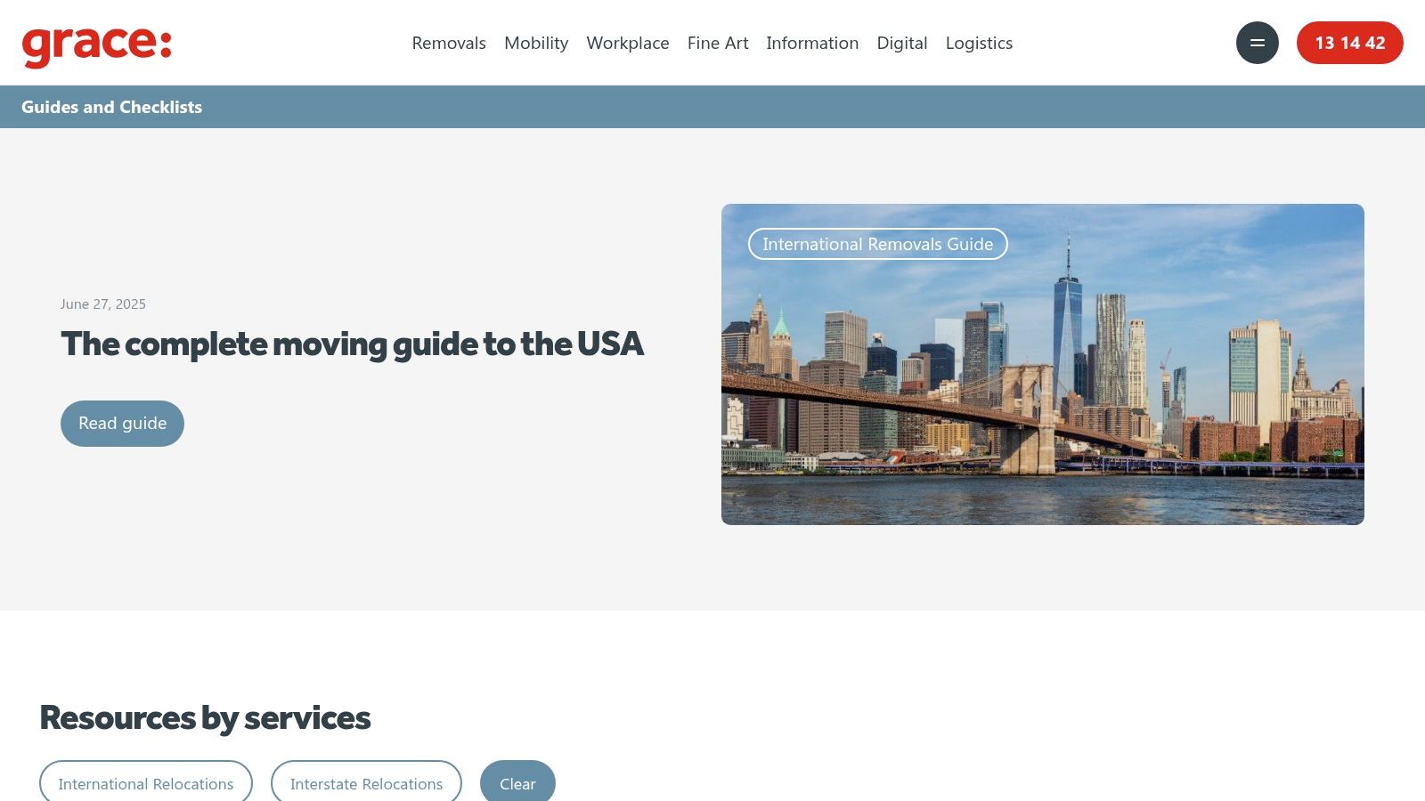 Grace Removals – Domestic Moving Checklist