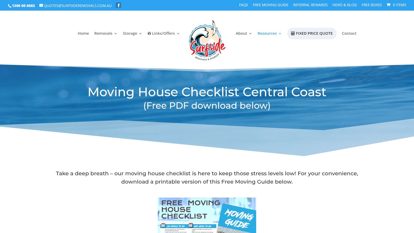 Surfside Removals & Storage – Moving House Checklist