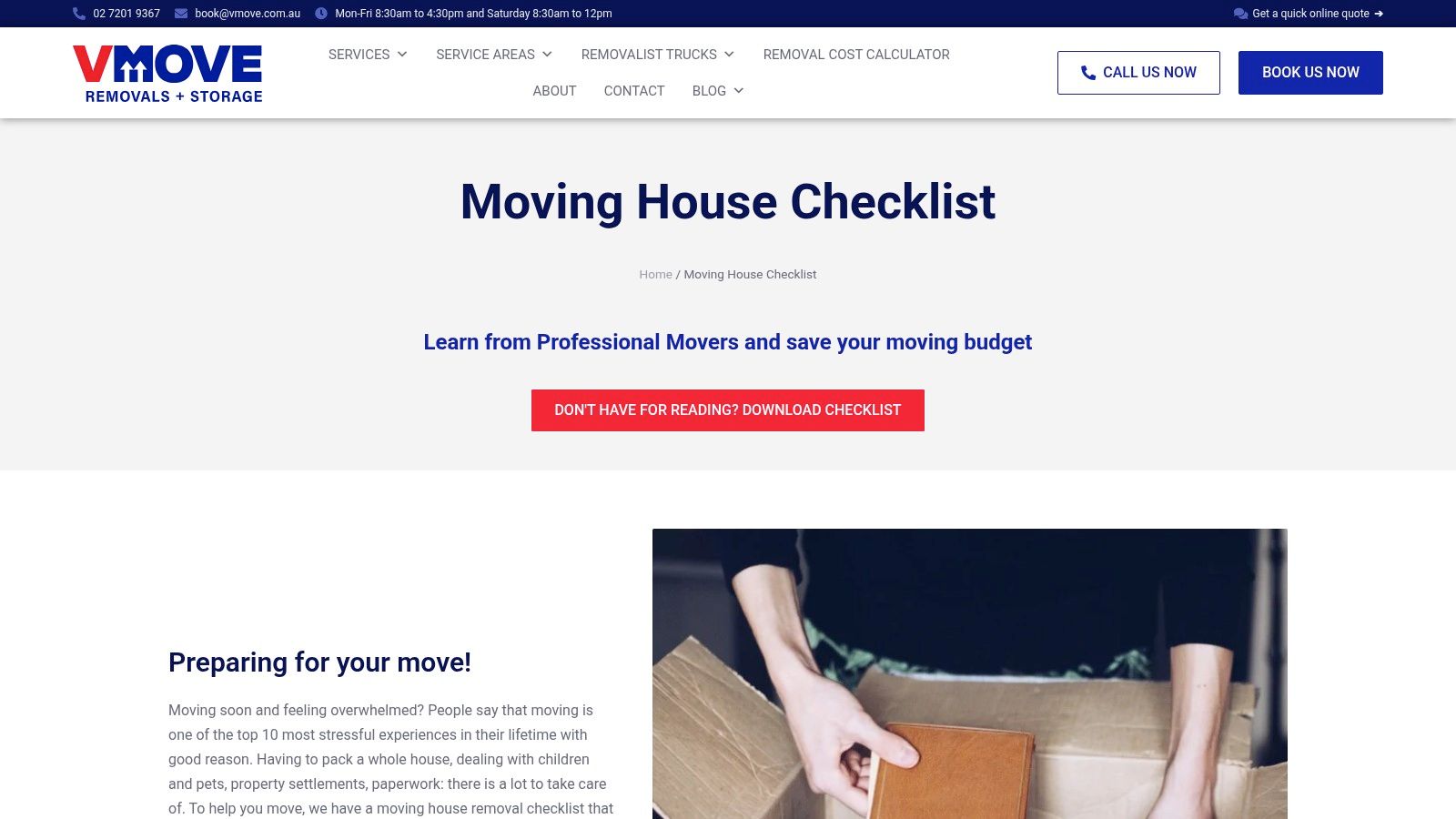 Vmove – Moving House Checklist (Downloadable)